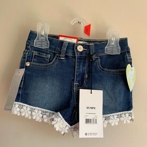 Jordache Lace Hem Denim Shorts NWT